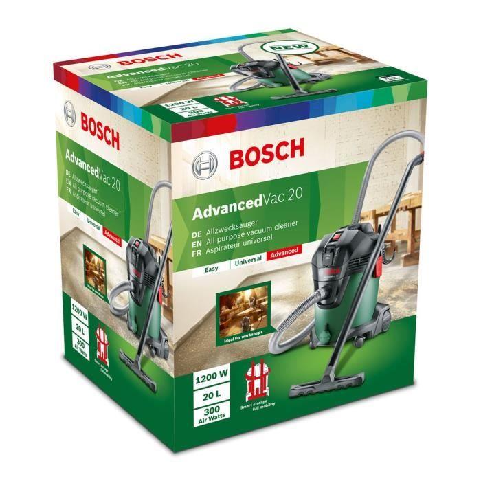 Bosch Wet and Dry Vacuum Cleaner - AdvancedVac 20 (with Accessories) - 1200 W - 260 Mbar/70 L/s - 20 L