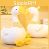 Goose Plush White Dolls With Checkered Scarf Design For Lounging Gifts And