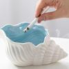 Seashell Ceramic Ashtray: Creative, Trendy, Anti-Fly Ash Storage Ornament for Home & Living Room Decor.