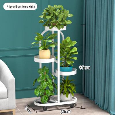 Multi-Layer Mobile Floor Plant Stand