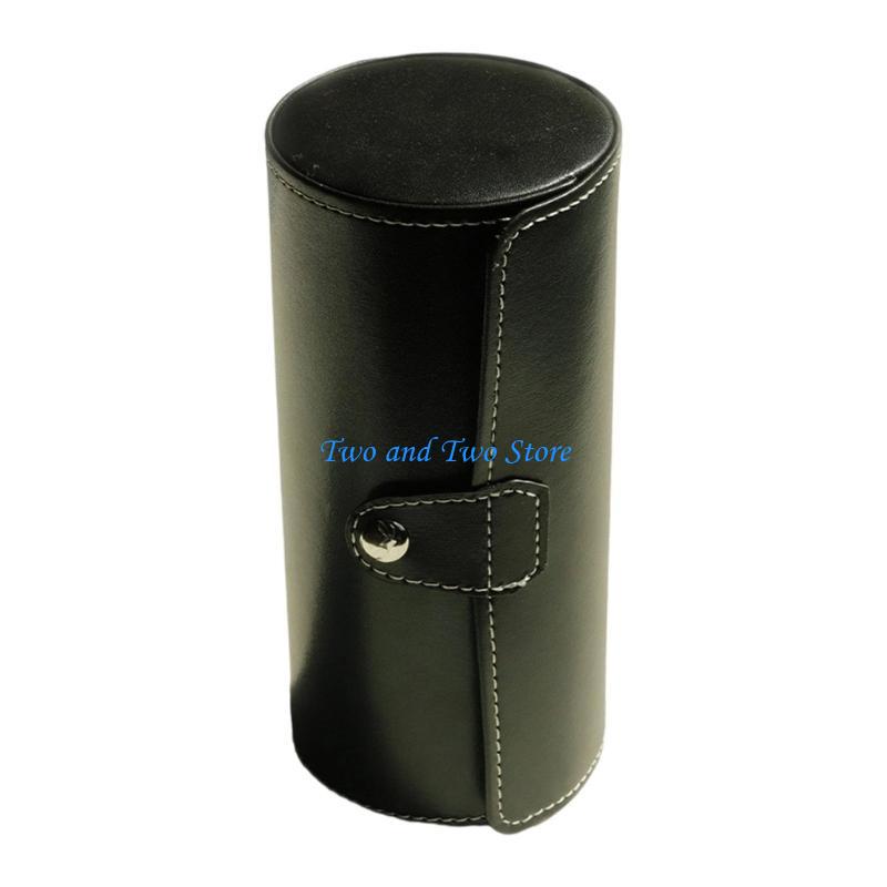 HX6F Elegant Leather Travel Watch Storage Box Compact Protective Design Leather Texture for Jewelry and Small Accessories