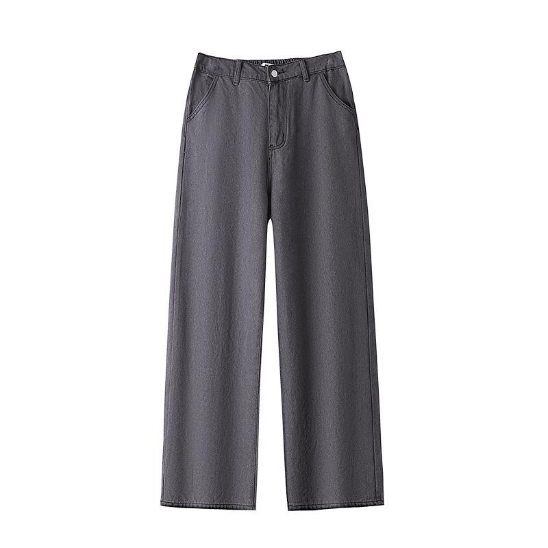 Mote Jeans for Kvinner i Store Størrelser Rette Street Style Denimbukser Elastisk Midje Bukse