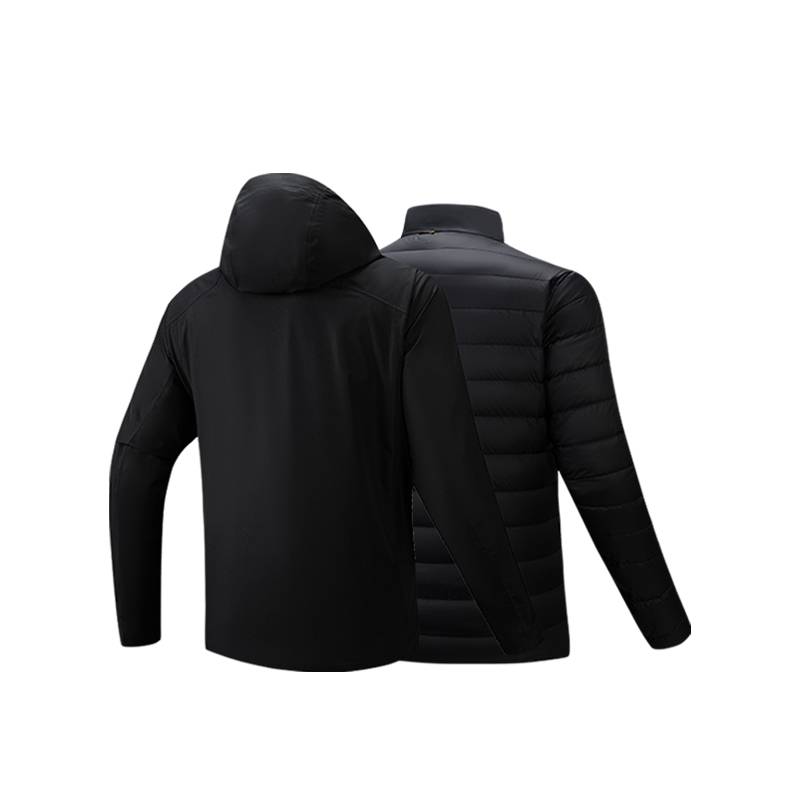 Anta Outdoor Series Hooded Zipper Solid Color Three-In-One Casual Jacket Men jackets 152546606-4