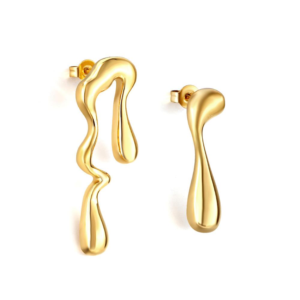 Fashion stud earrings Atmospheric high-end sense niche hip-hop special-shaped irregular cold wind stainless steel stud earrings