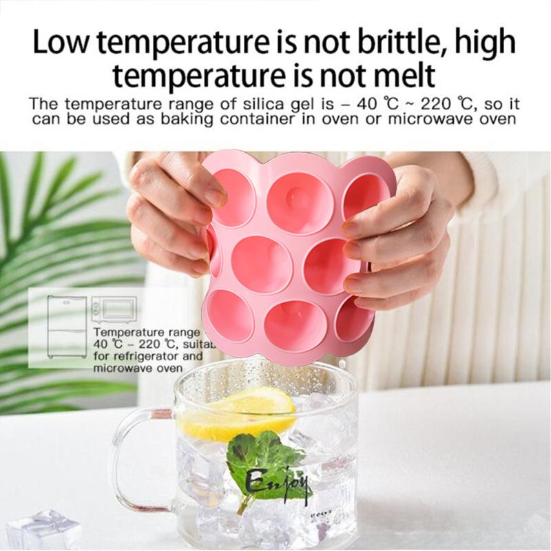Reusable Container with Lid for Homemade Baby Food, Freezer Mold, Silicone Tray, 10 Holes