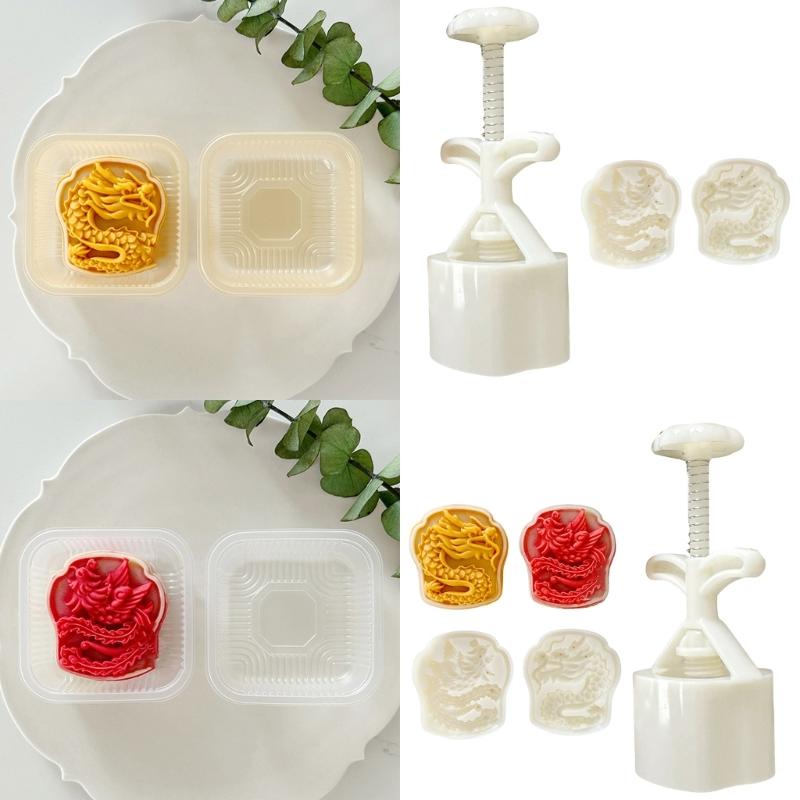 Traditional Pastries Cookie Stamp Hand Pressed Mooncakes Mold Bean Pastes Cake Bakewares Dessert Mould for Cooking Lover