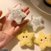 2pcs Furry star hair clip, cute yellow Japanese girl, side broken hair clip, soft and cute hair accessory, hair accessory