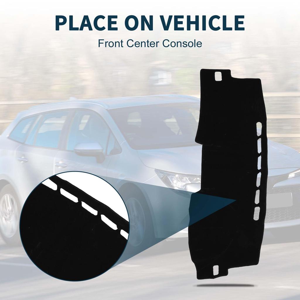 TUCKBOLD Toyota Corolla Dashboard Center Console Dashboard with Stickers 2007-2012 Mat, Cover, Black, (1 Set)