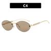 2025 Trendy Rimless Pearl Oval Sunglasses - European & American Style Fashion for Women