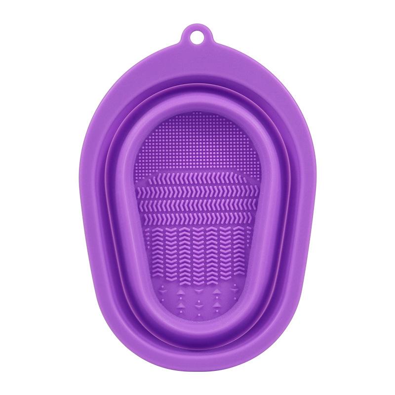 Silicone Makeup Brush Cleaning Tool Pad Cosmetic Beauty Egg Scrubbing Plate Foldable Make Up Clean Bowl Rubber Soft Washing Box