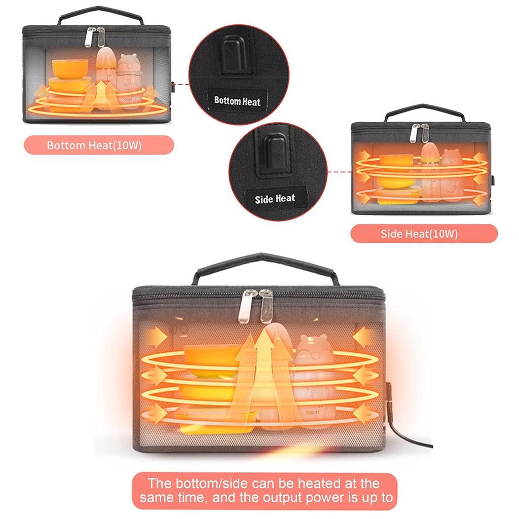 lightweight bottle warmer with USB suitable for car lunch bag lunch box and insulated lunch Features include a temperature easy and a USB Includes a