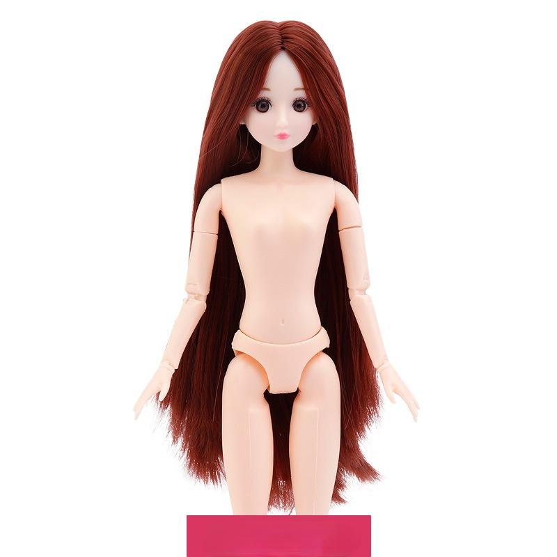 30cm 20/26Jointed Girl Doll Nude Body Parts Dolls With Hair Kids Toys 23 Jointed Girl Doll
