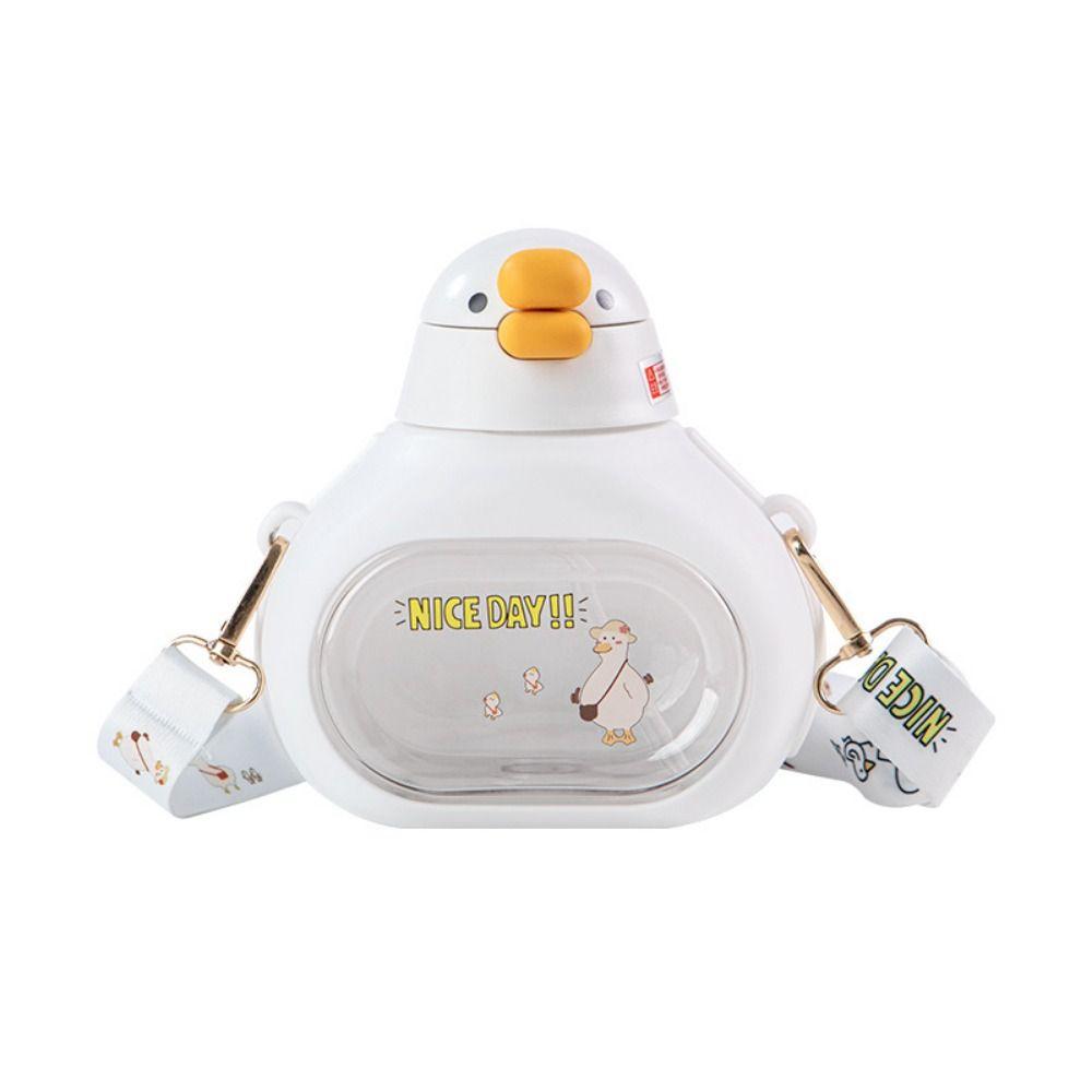 Z Słomką Urocza Kaczka Butelka Przenoszona na Paskach Duża Pojemność Duży Brzuch Kubek Bieganie