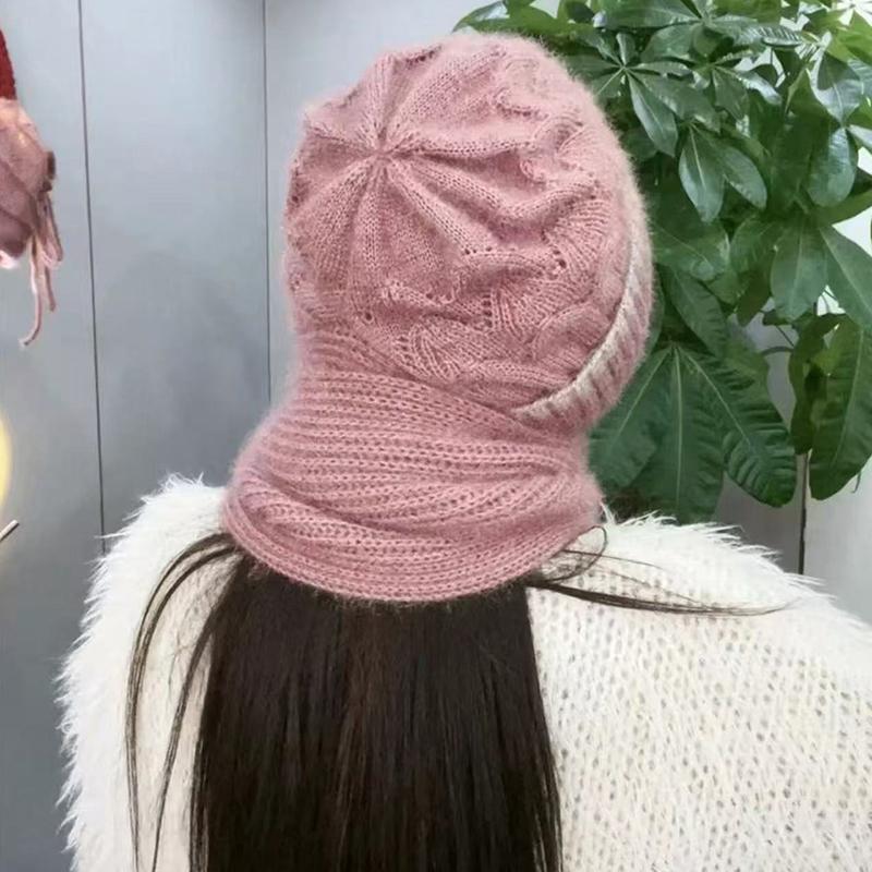 Winter Strickmütze Schal Set Kälteschutz Ohrenschutz Schal Warme Mädchen Beanie Radsport Winddichte Damen Outdoor Caps