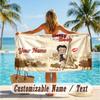 Custom Text Beach Towel, Soft Absorbent Swimming Multi-use TowelBetty Boop