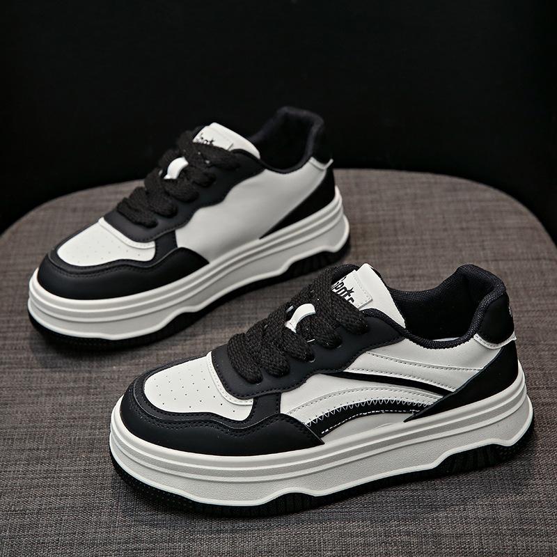 2025 spring and autumn new color matching board shoes platform casual dad shoes fashion simple street white shoes student women's shoes