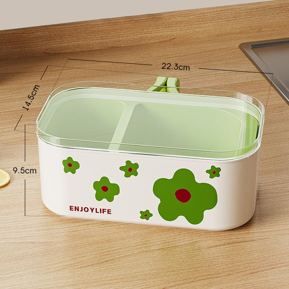 

Grid Design Fruit Plate Draining Basket Double-layer Food Storage Box for Living Room зелений/білий