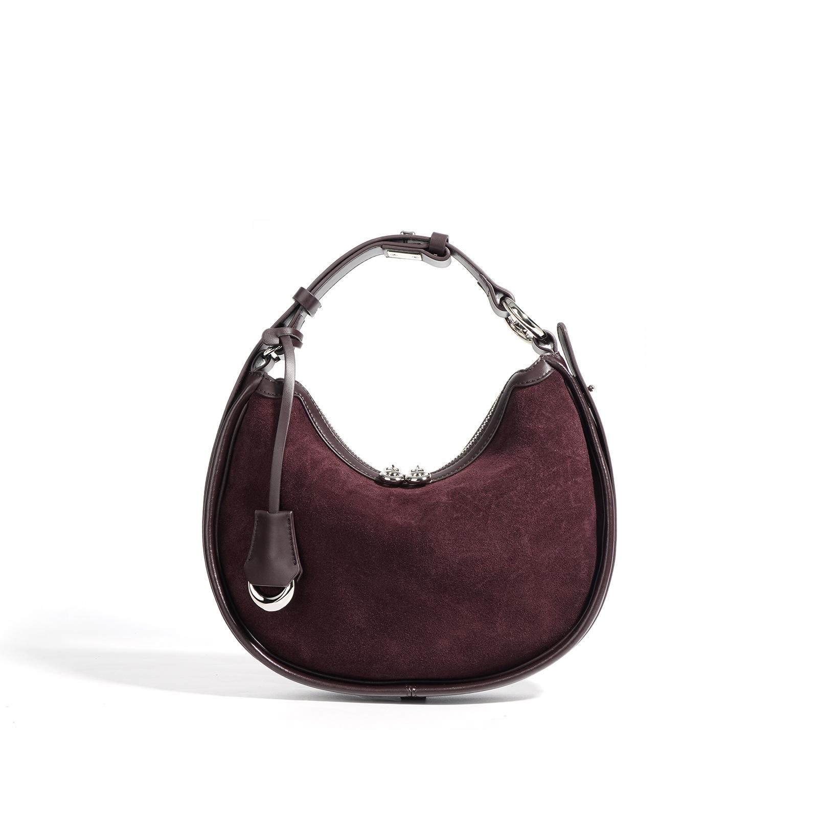 

High-end Vintage Matte Leather Crescent-shaped Bag, A Niche, High-end, Individual, Versatile and Fashionable Underarm Bag