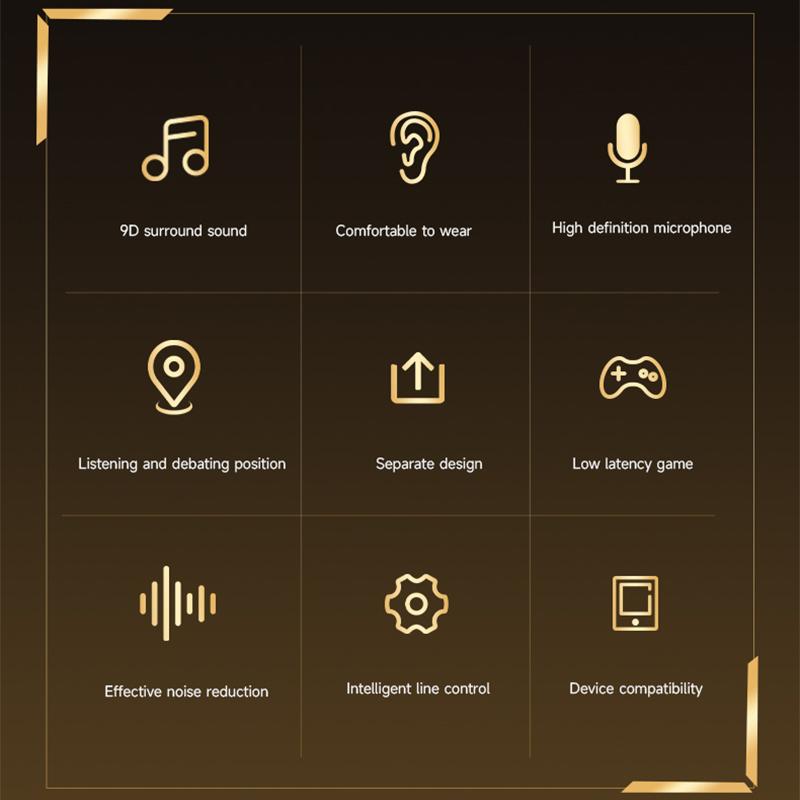 Digital Chip Wired Earphones 3.5mm AUX/Type C 9D HiFi Surround Heavy Bass In-Ear Headsets For Samsung Huawei Xiaomi OPPO iPad PC