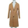 Coupe-vent pour hommes, couleur unie, col rabattu, simple boutonnage, épais, droit, longueur aux genoux, manteau Long de Style britannique, automne et hiver
