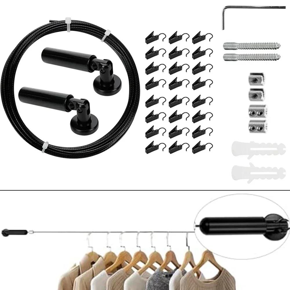 

1 Set Wall Mount Curtain Wire Rod Kit 5m Adjustable Length Curtain Drape Wire Rod Home Art Display Replacement Accessories China Mainland