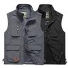 Summer Fishing Vest Multiple Pockets Solid Color Mesh Breathable Quick Dry Vest for Outdoor
