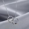 Irregular Fashion New 925 Sterling Silver Chain Round Square Pendent Necklace for Women Gift Jewelry Accessories