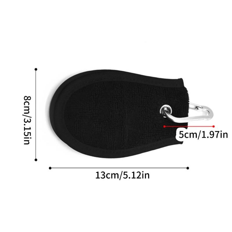 Golf Towel with Carabiner Hook Microfiber Double-Sided Velvets Black Cotton for Active Player