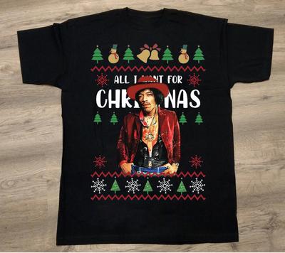 Jimi Hendrix All I Want For Christmas Is Unisex T-Shirt All Size S To 5XL Unisex T-Shirt