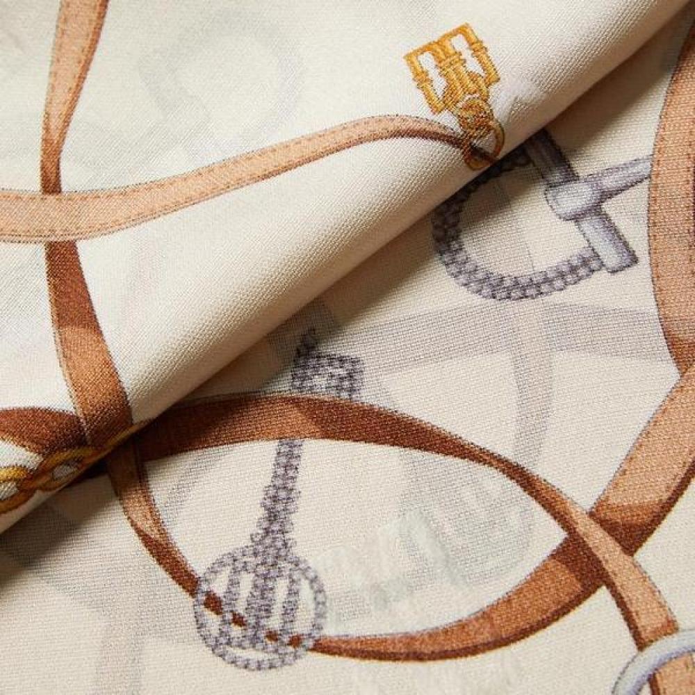 Daks Navy Chain Pearl Point Silk Scarf Dcsc2f011