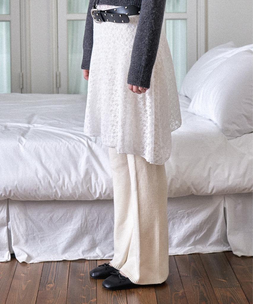 AMES-WORLDWIDE Knit Leggings Pants Ivory