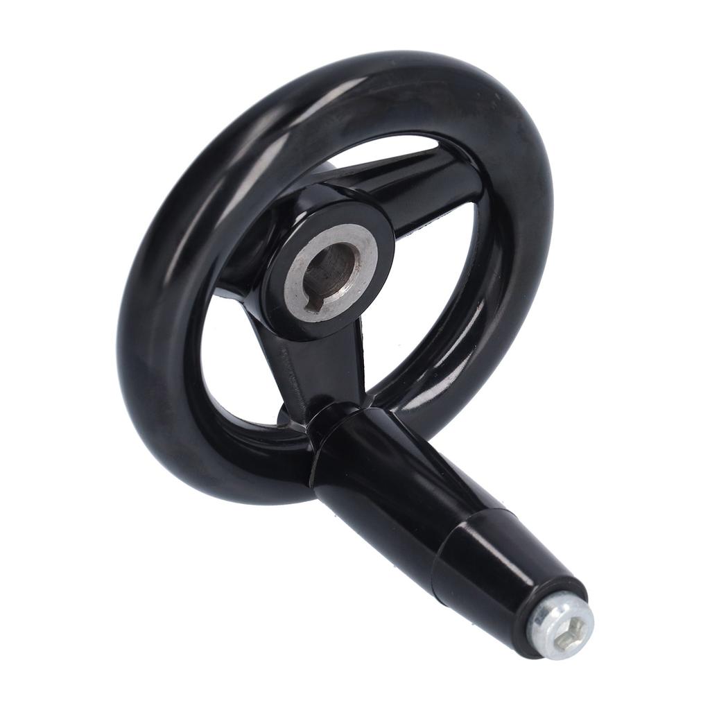 Volantino Rotondo 3 Raggi Antiscivolo Conveniente Risparmio di Sforzo Efficiente Robusto Durevole Ruota con Maniglia Girevole