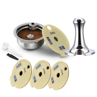 Wiederverwendbare Kaffeekapsel-Pods für BOSCH-s Maschine Tassimo Happy Vivy Edelstahl Nachfüllbarer Kaffeemaschinenfilter 180ML/220ML