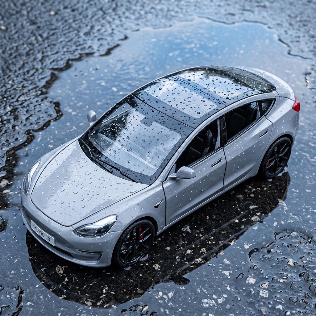 1:24 Model 3 Prémiový elektrický sedan Slitina Tlakově litý Model auta Stolní displej Sběratelská ozdoba Sváteční dárek Pro přítele