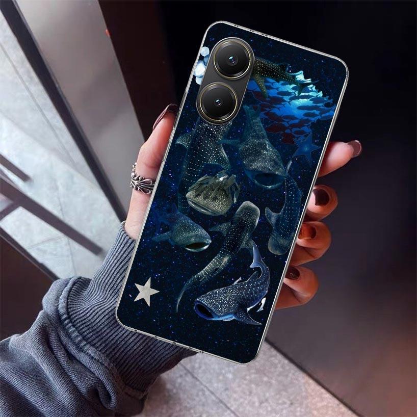Ocean Whale Shark Phone Case For Xiaomi Poco X7 X6 X5 Pro F7 Ultra Redmi 15C 15 13 13C 12 12C 10 10A 10C 9 9A 9C 9T Shell Poco X