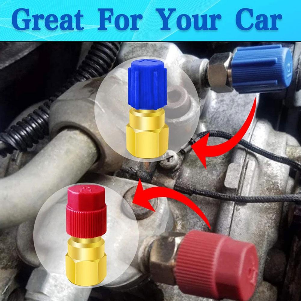 R12 To R134a Conversion Kit Air Conditioning Charging Valve Modification Quick Disconnect Connector Car Port Accessories Ad I9V4