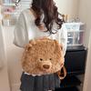 New cute children's bag female cartoon plush bear messenger bag going out plush doll shoulder bag