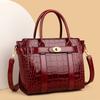 Luxus Echtes Leder Handtaschen Für Frauen Neue Damen Krokodil Muster Schulter Umhängetasche Große Kapazität Shopper Casual Tote