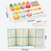Montessori Wooden Shape Number Matching Building Block Toys 5 In 1 Color Fruit Cognition Fishing Toy Fine Motor Skill Board Game