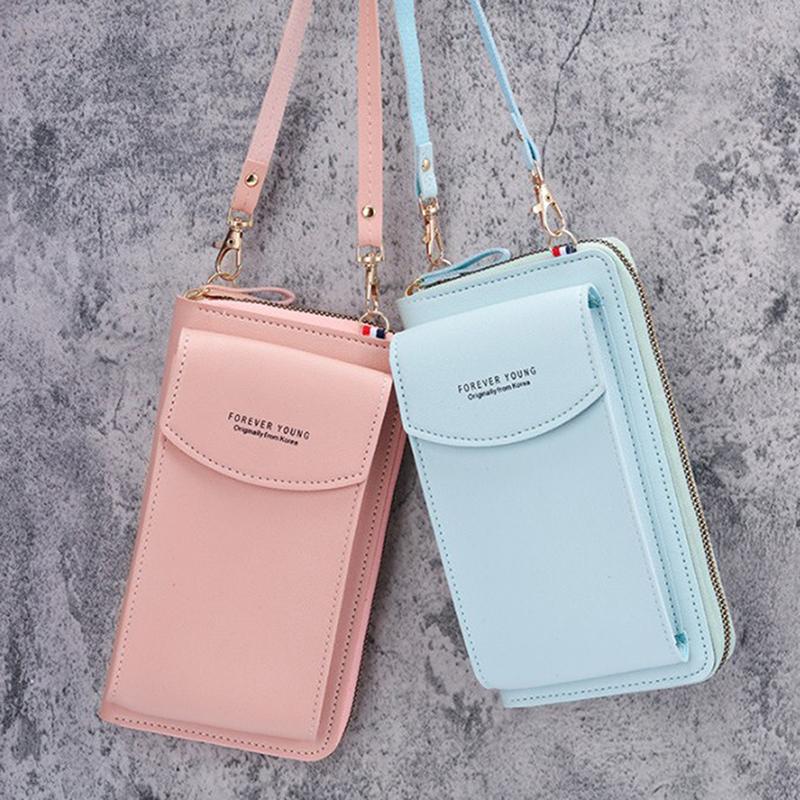 Leather Women'S Bag Wallets Touch Screen Cell Phone Purse Bags Of Women Strap