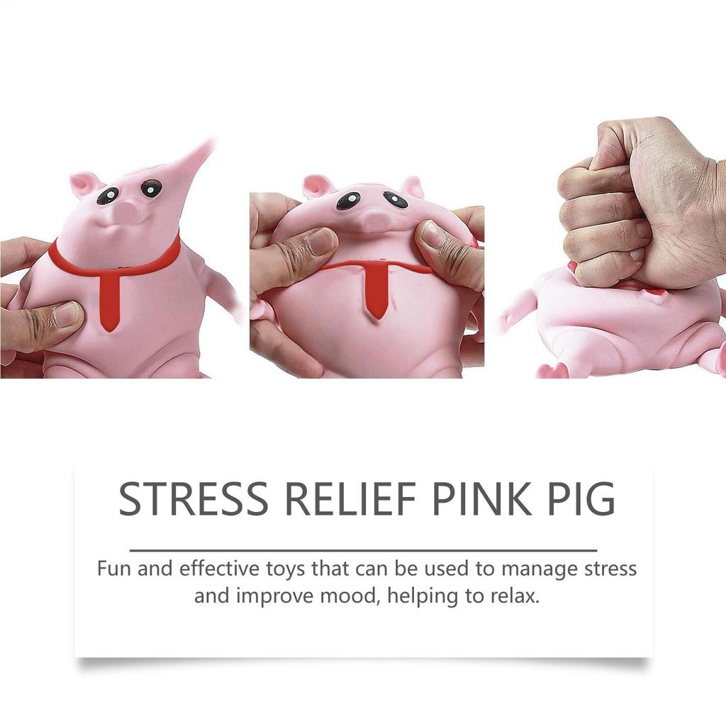 Cute Farm Animal Squeeze Toy, Rubber Red Tie Design Pinching Doll Decom&pression toys, Kids Stress Relief Animal Model Gift