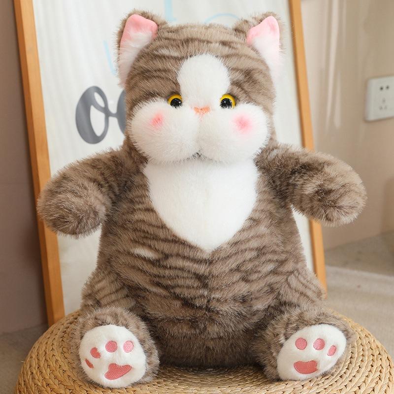 Animal Bobo Cat Plush Toy Doll Simulation Striped Cat Throw Pillow Sitting Doll Child Gift
