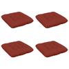 Seat Cushions VIANEN 4 Pcs. 100percent Polyester Red 40 X 40 X 12 Cm