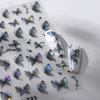 Shiny Jelly Butterfly Charming Golden Gradient Bowknot 5D Self Adhesive Nail Art Sticker Flower Petal Rhinestone Manicure Decals