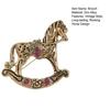 Retro Schaukelpferd Brosche Vintage Stil Pferd Anstecknadel Legierung Pferd Brosche Anstecknadel mit floralen Mustern für Männer Frauen Mantel Schal Hut Outfit Accessoire
