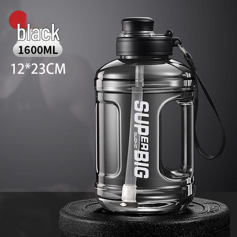 Sportovní láhev na vodu s velkým objemem se slámkou, odolná vůči vysokým teplotám, přenosný fitness pohár