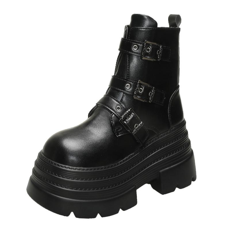 

Women s Fashion Thick Heels Knee High Boots Khaki Flock Slip on Western Boots Woman Spring Autumn Soft Leather Short Botas Mujer 34 чорний