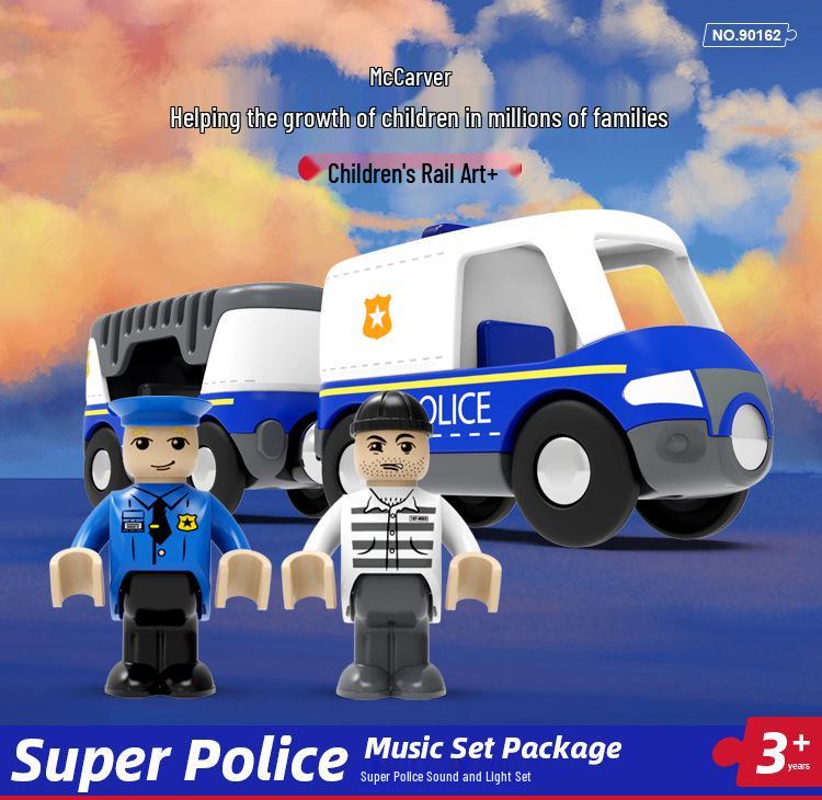 Sound & Light Track Car Police Station Fire Rescue Role-Play Toy for Kids