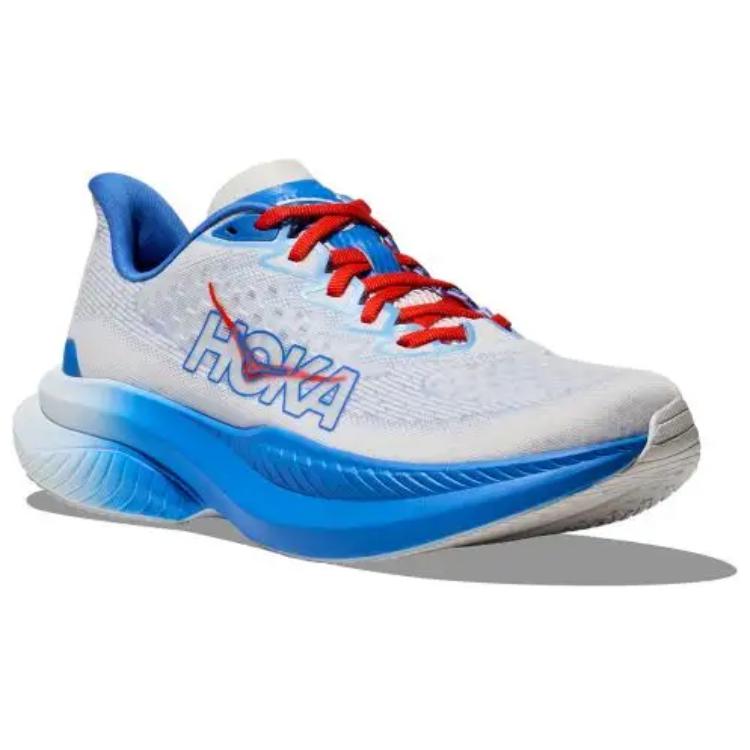 HOKA One One Mach 6 Y2K Retro Laufschuhe Weich Bequem Rutschfest Langlebig Low-Top Laufschuhe Herren Laufschuhe Hellgrau 1147790-WHTV