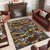 Construction Vehicles Theme Crystal Velvet Rug Personalized Custom Name Text Soft Floor Mat Home Decor
